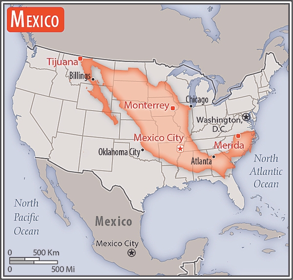 Area comparison map