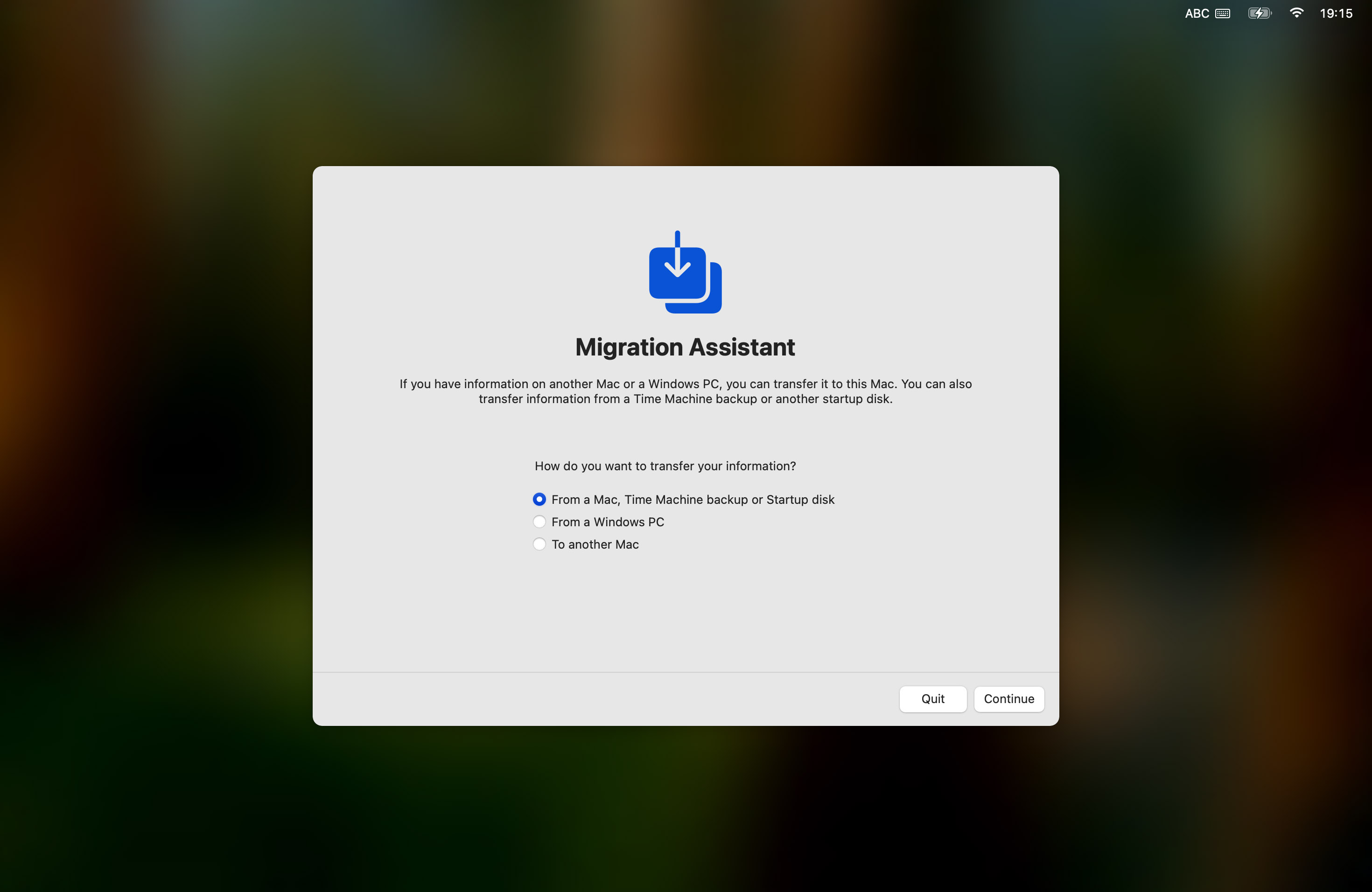 restore mac from time machine backup