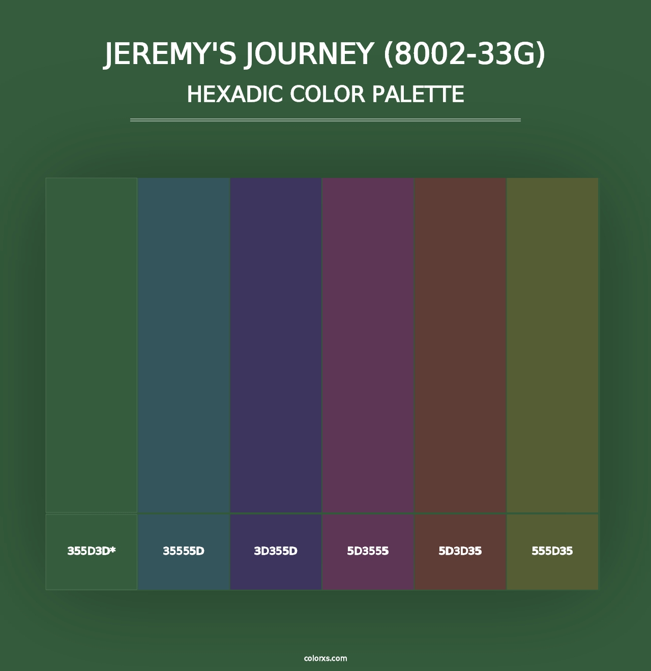 Jeremy's Journey (8002-33G) - Hexadic Color Palette