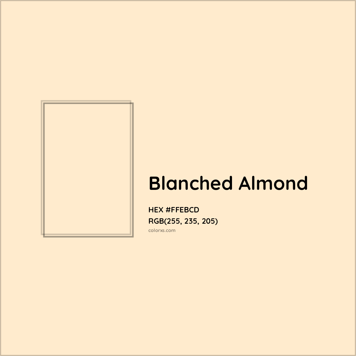 HEX #FFEBCD Blanched Almond Color - Color Code