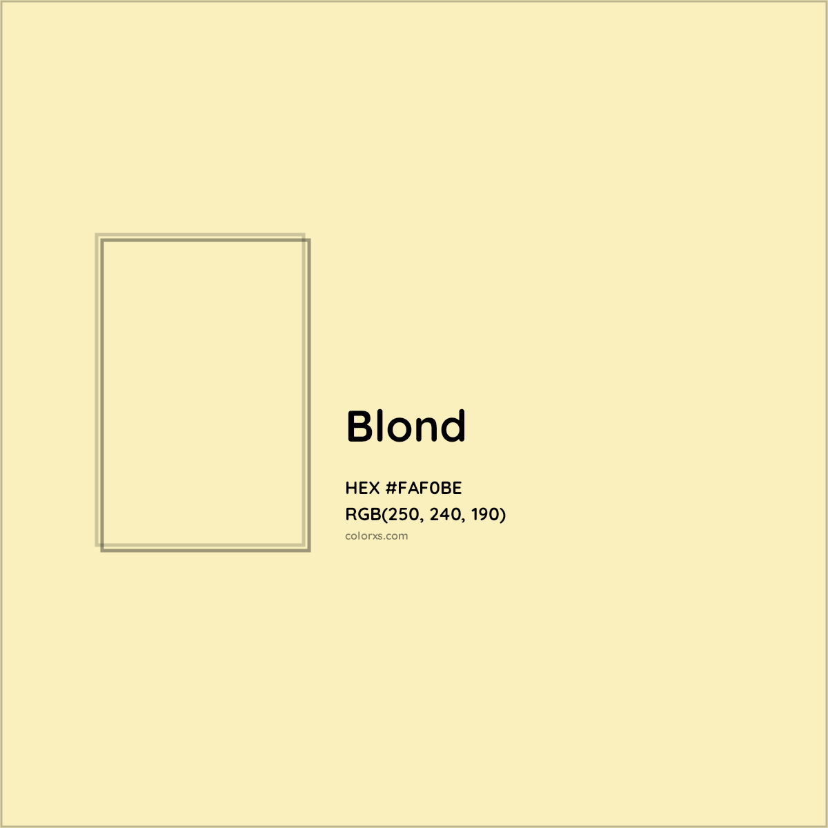 HEX #FAF0BE Blond Color - Color Code