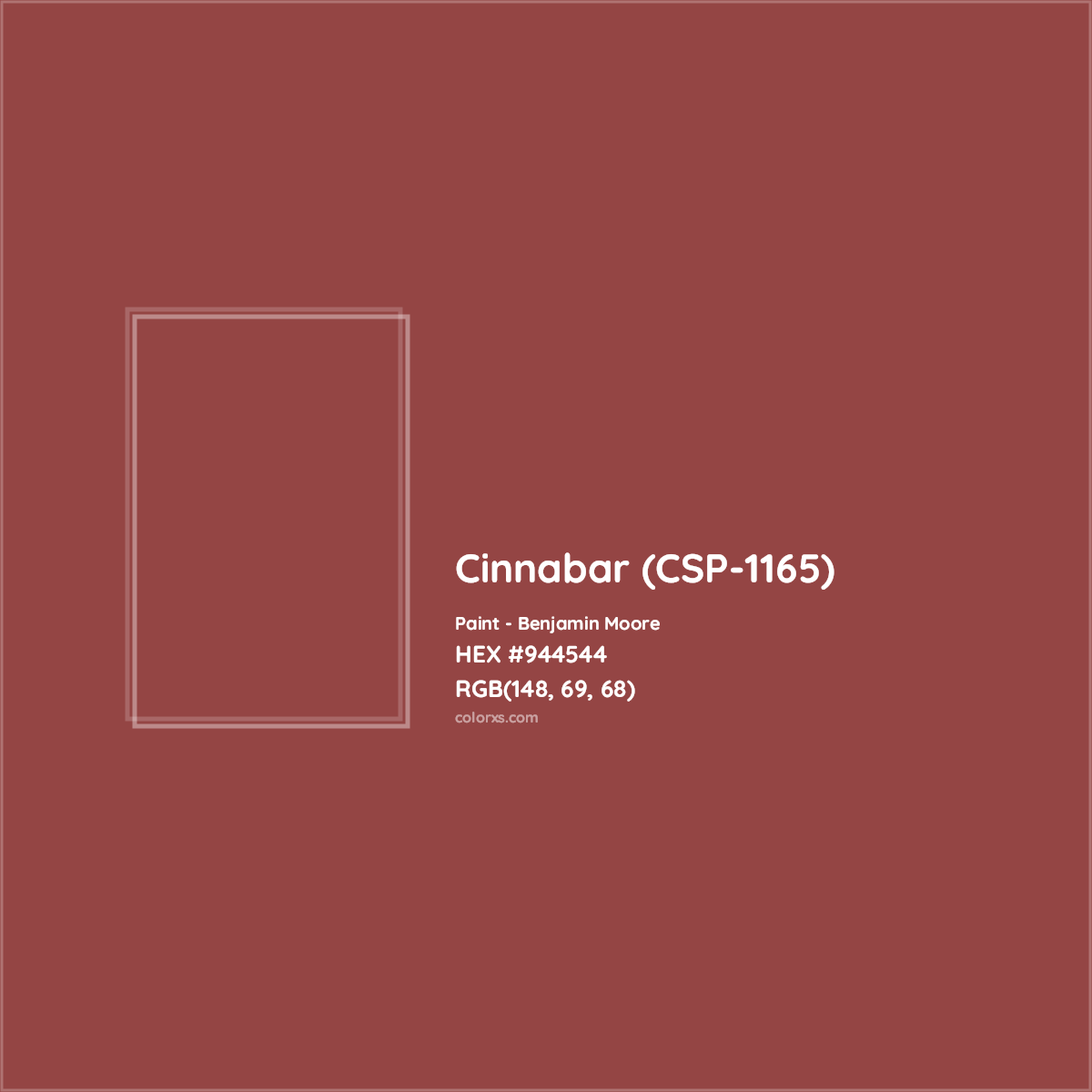 HEX #944544 Cinnabar (CSP-1165) Paint Benjamin Moore - Color Code