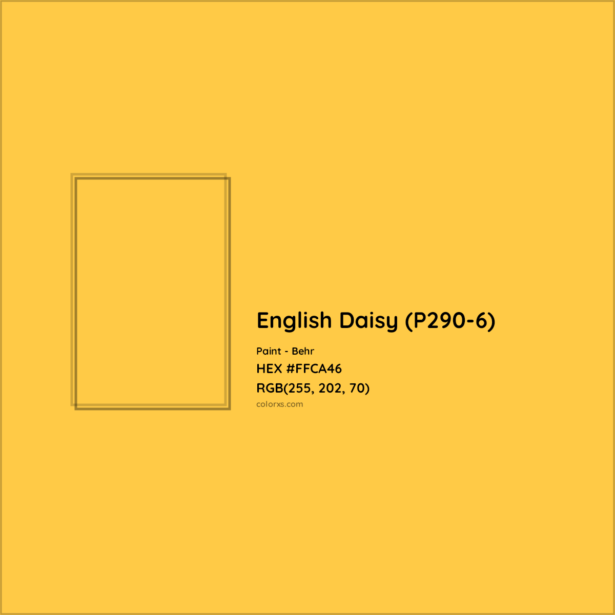 HEX #FFCA46 English Daisy (P290-6) Paint Behr - Color Code