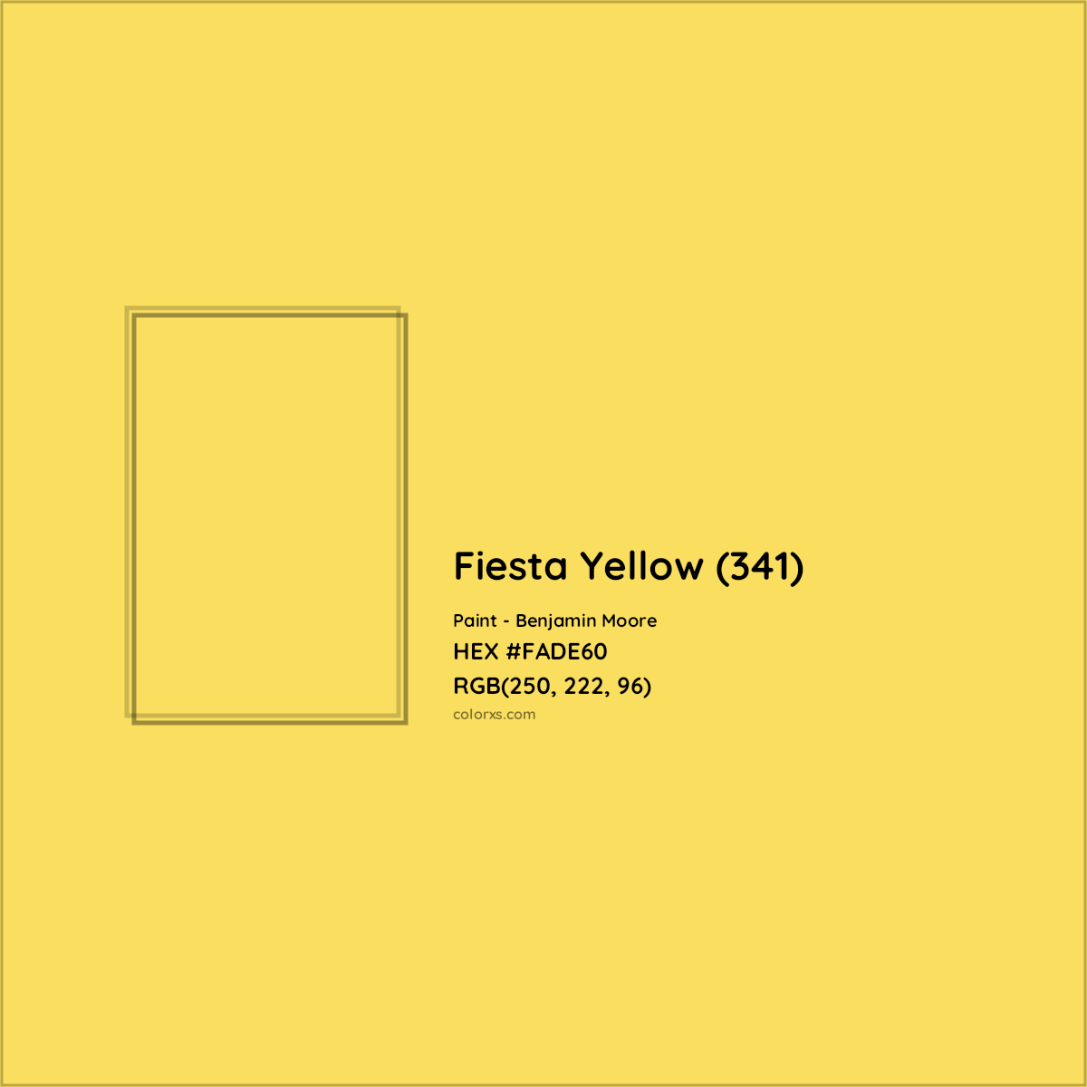 HEX #FADE60 Fiesta Yellow (341) Paint Benjamin Moore - Color Code