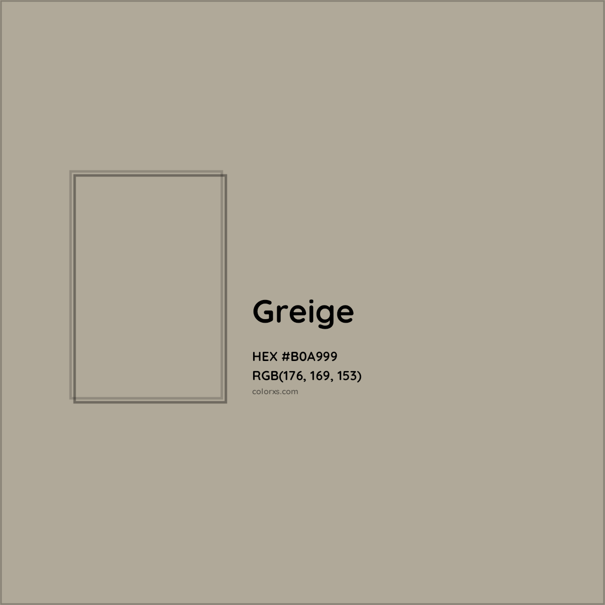 HEX #B0A999 Greige Color - Color Code