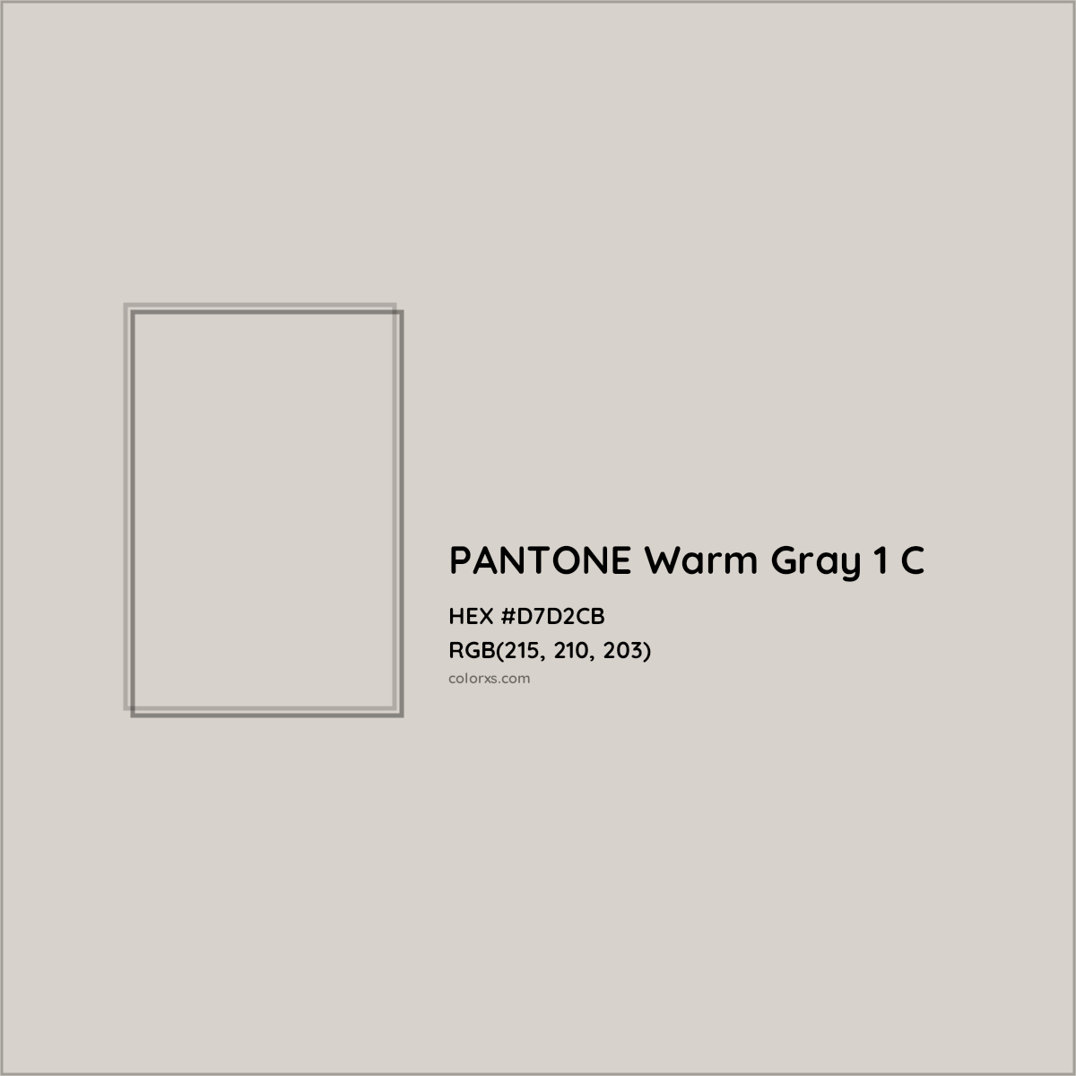 HEX #D7D2CB PANTONE Warm Gray 1 C CMS Pantone PMS - Color Code