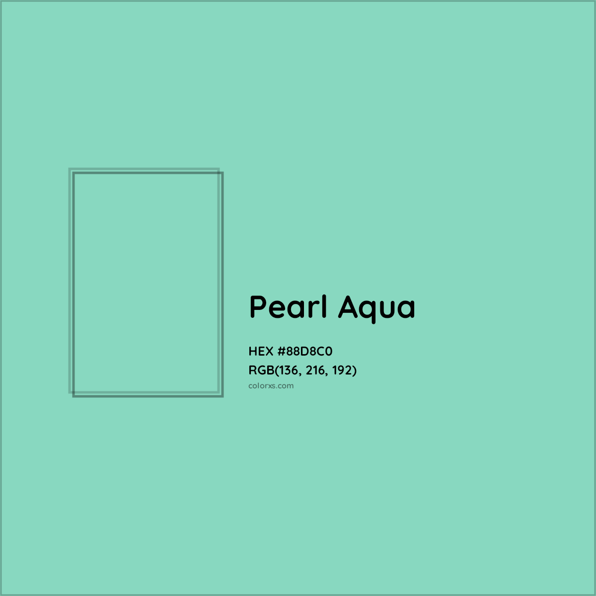 HEX #88D8C0 Pearl Aqua Color - Color Code