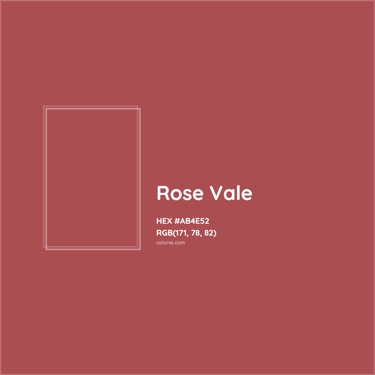 HEX #AB4E52 Rose Vale Color - Color Code