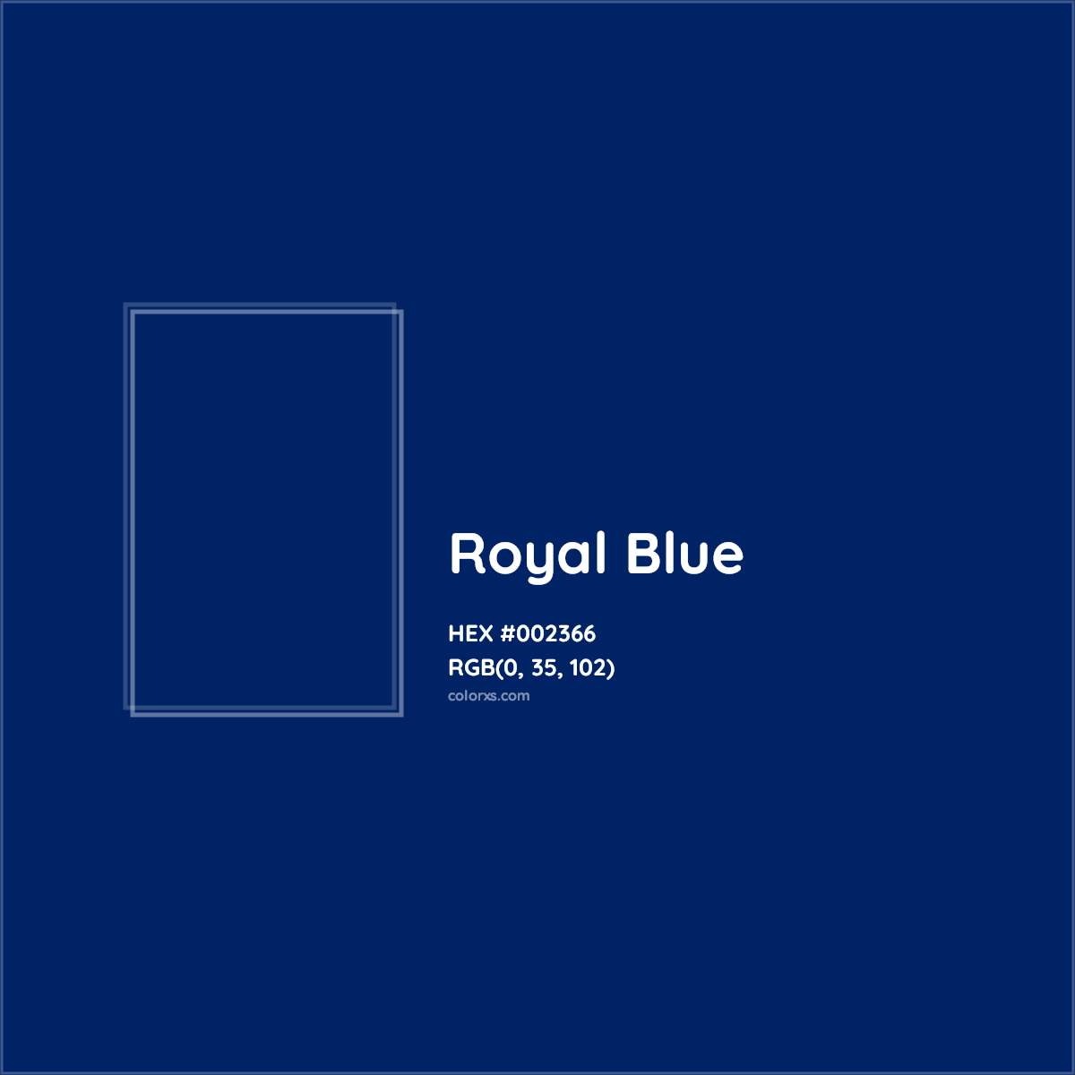 HEX #002366 Royal Blue Color - Color Code