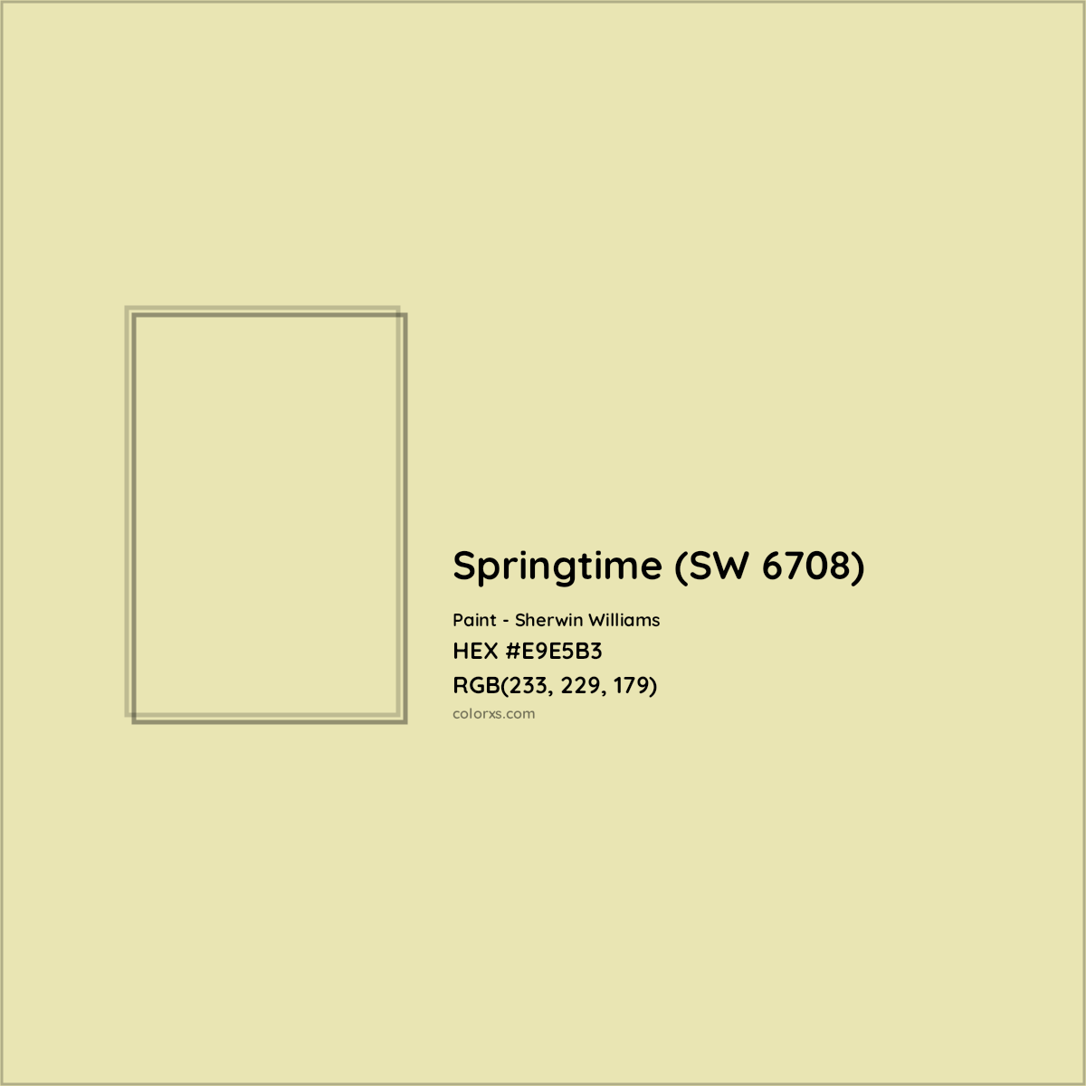 HEX #E9E5B3 Springtime (SW 6708) Paint Sherwin Williams - Color Code