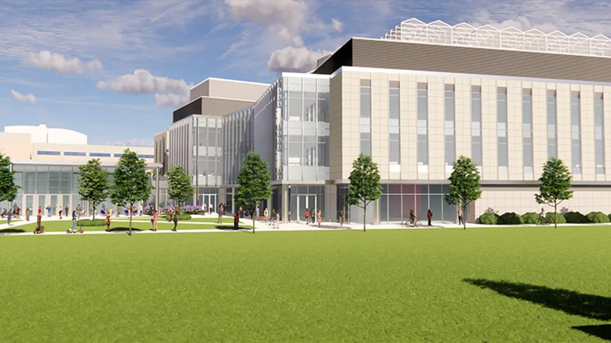 A rendering shows the $184 million Agriculture Research Building at the University of Kentucky in Lexington.