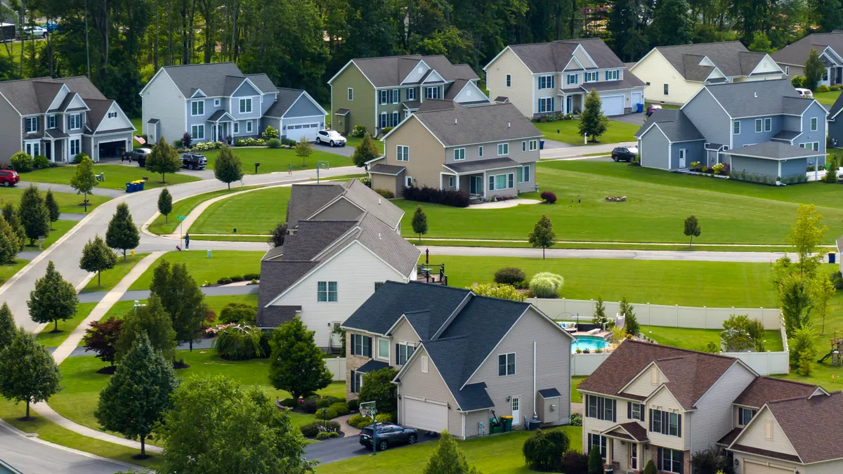 A neighborhood of single-family homes.