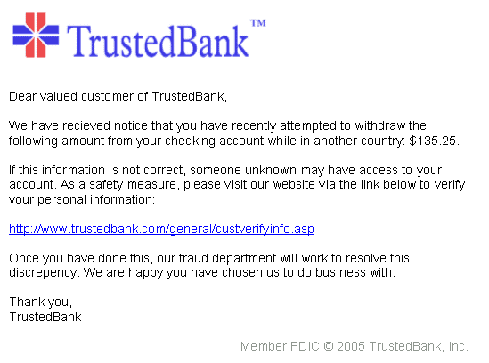 trustedbank phishing example