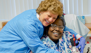 Patient with nurse.