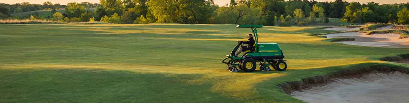 John Deere Golf equipment operating on a golf course