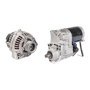 John Deere Reman alternator and starter motor.