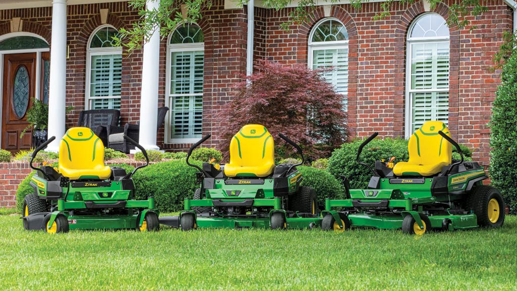 Group shot of zero-turn mowers