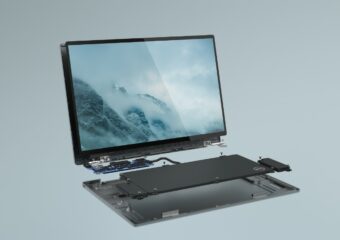 Front angle image of Dell Technologies Concept Luna system in a disassembled view.