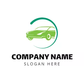 豪车logo Green Circle and Car logo design