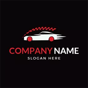 汽车Logo Red Decoration and White Car logo design