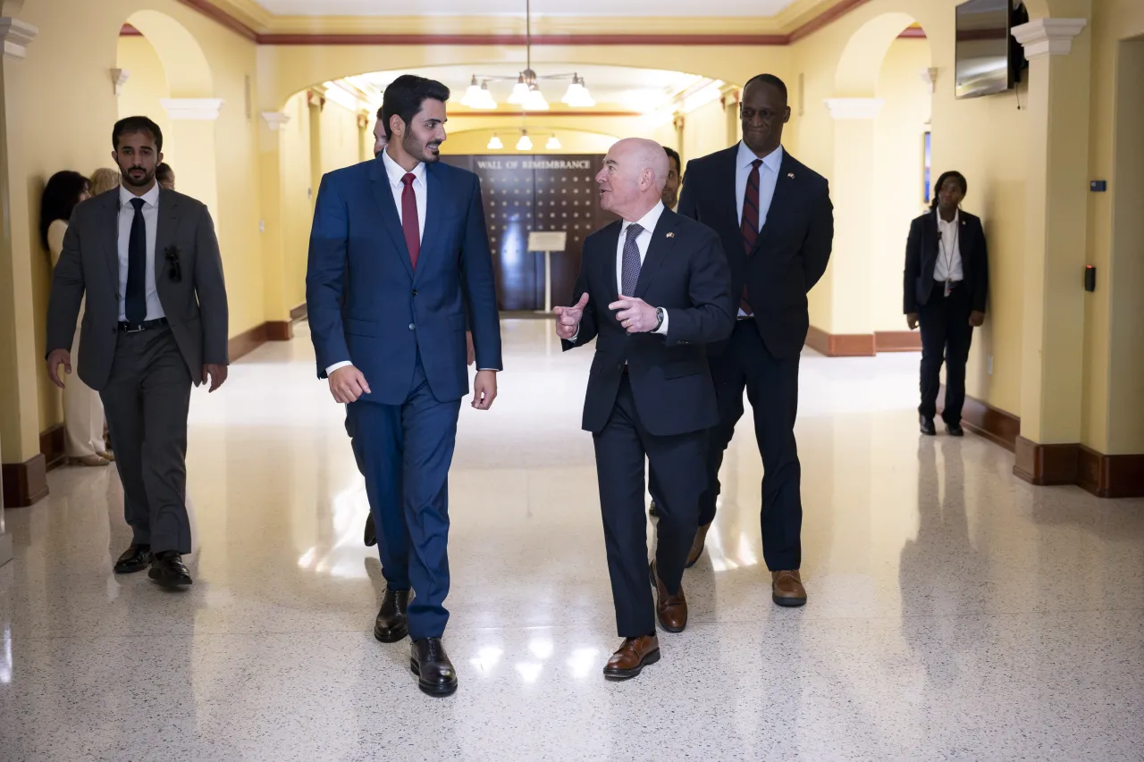 Image: DHS Secretary Alejandro Mayorkas Participates in a Bilateral Meeting with Qatar Minister of Interior  (024)