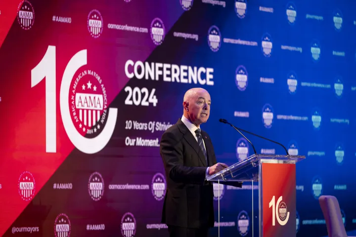 Cover photo for the collection "DHS Secretary Alejandro Mayorkas Speaks at the African American Mayors Association Meeting"