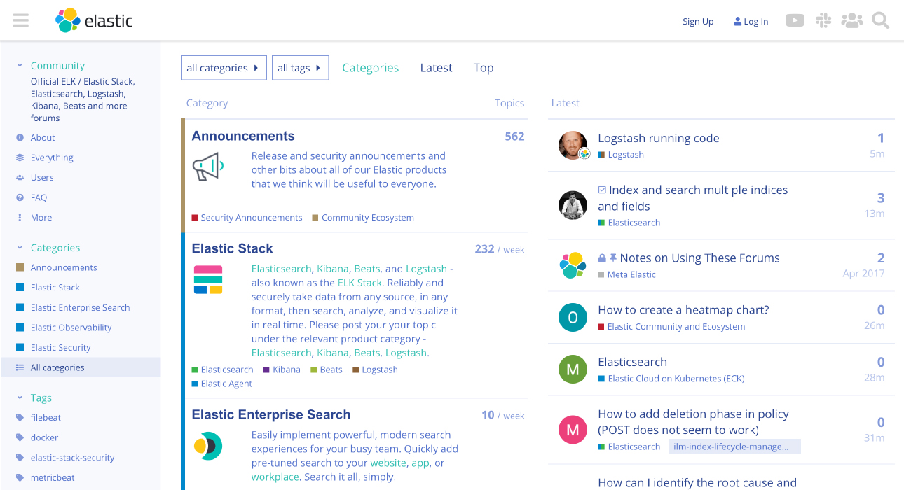 Elastic Forum Screenshot