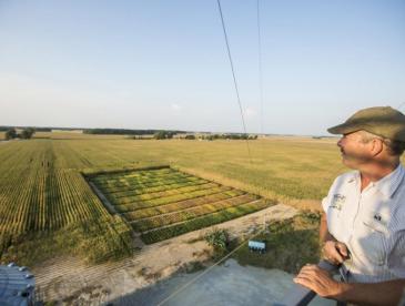 Indiana farmer Rob Ternet looking out over farmland