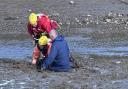 A man was in need of help after becoming stuck in Morston Quay