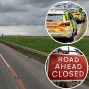 The A10 was closed after a crash near Southery