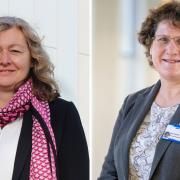 Jo Segasby, left, and Alice Webster, chief executives of the James Paget and QEH respectively