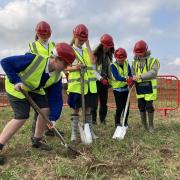 Children from Fred Nicholson School break the ground for its new site in Swaffham