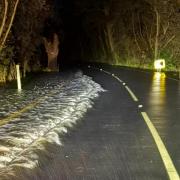 The A1101 Wash Road in Welney has flooded