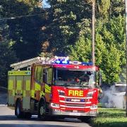 A fire crew battled a car blaze in Costessey