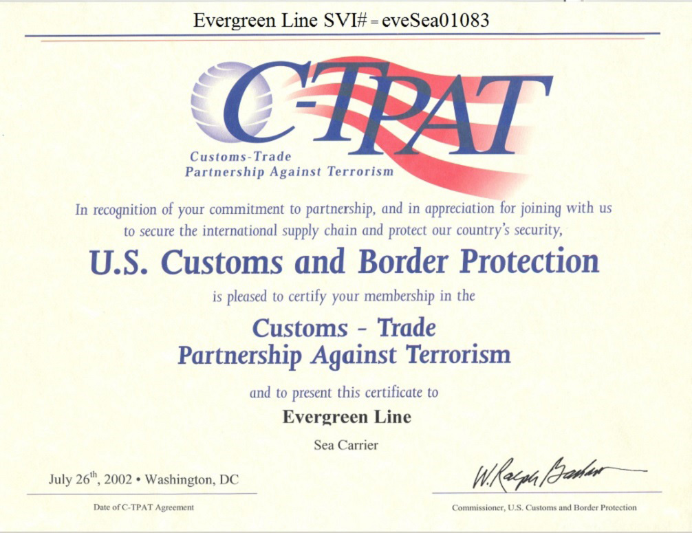 C-TPAT Certificate