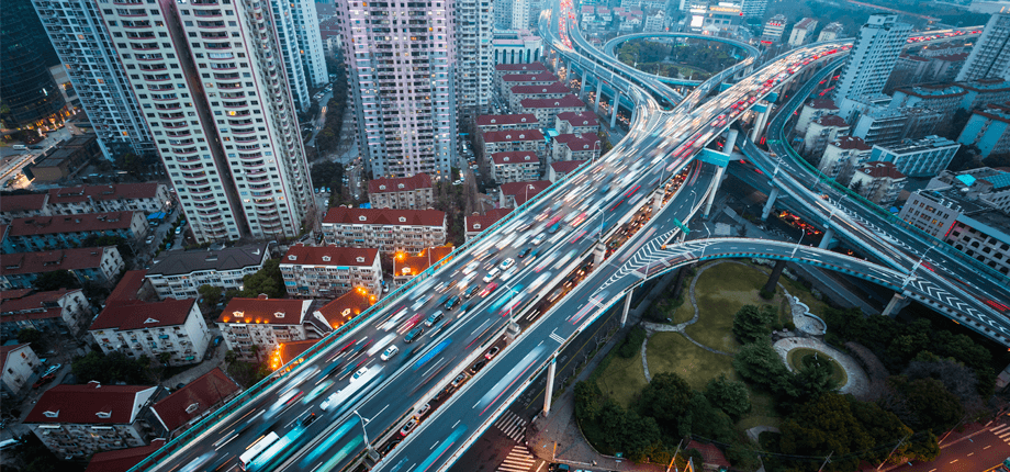 Bird's eye view of city