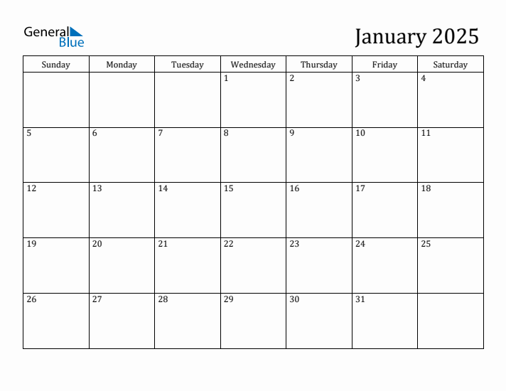 January 2025 Calendar