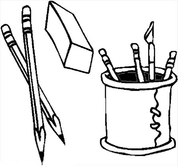 Pencil Holder Coloring Pages