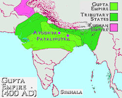 India History Map - 400 AD Gupta Empire