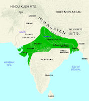 India History Map -  415 AD Gupta Empire