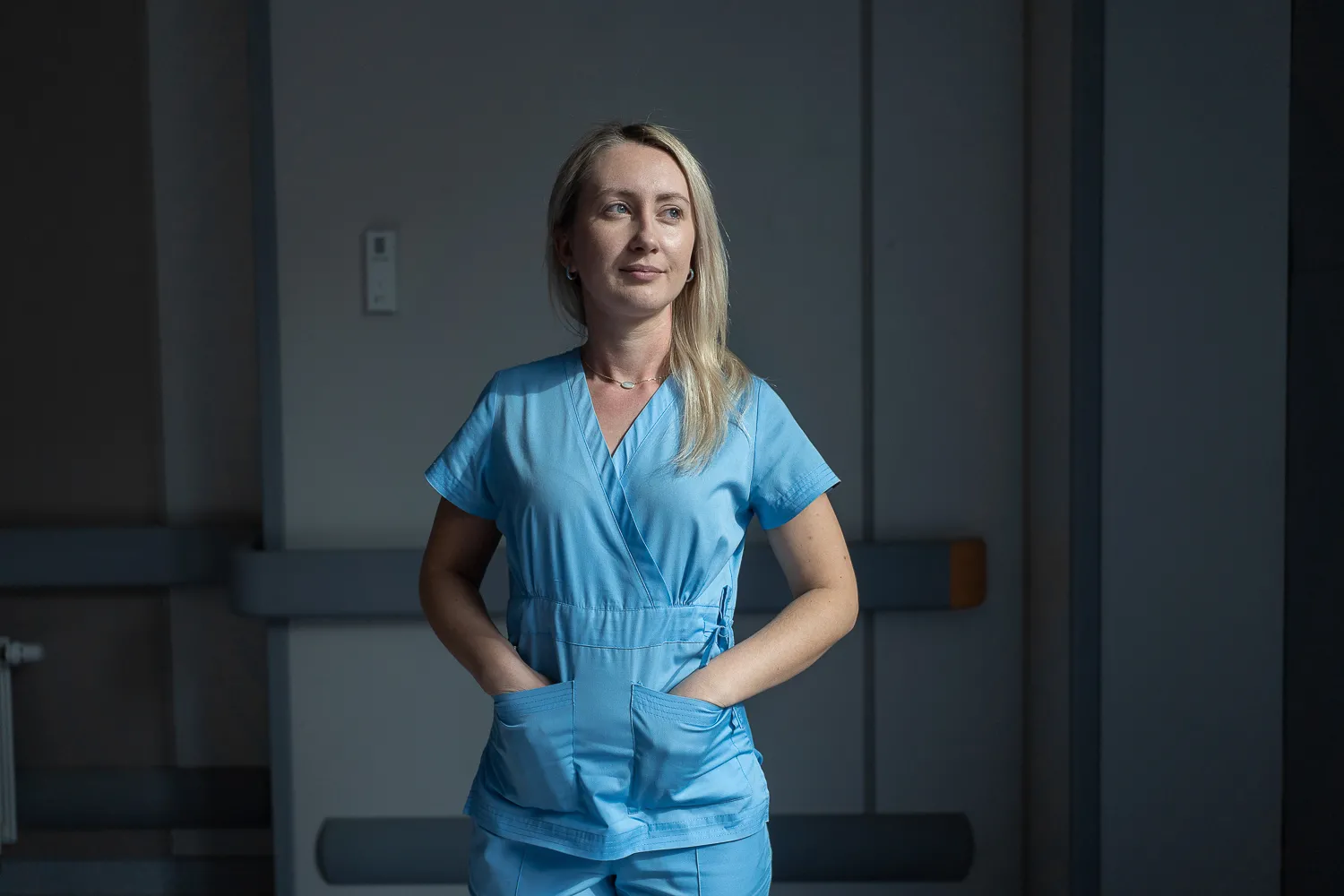 Portrait of Halyna Fedushka, pediatric neurologist at the National Children's Specialised Hospital ‘Ohmatdyt’. Kyiv. 26 March, 2022