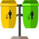 Two Trashcans Vector Clipart