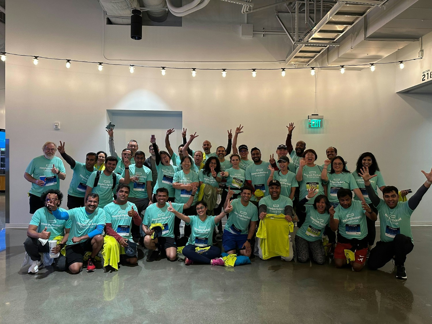 Team members at HPE's site in San Jose, CA, after racing in San Francisco.