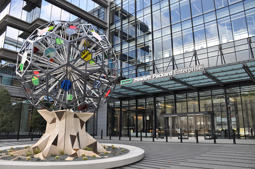 Sculpture outside of HPE's headquarters based in Houston, Texas.