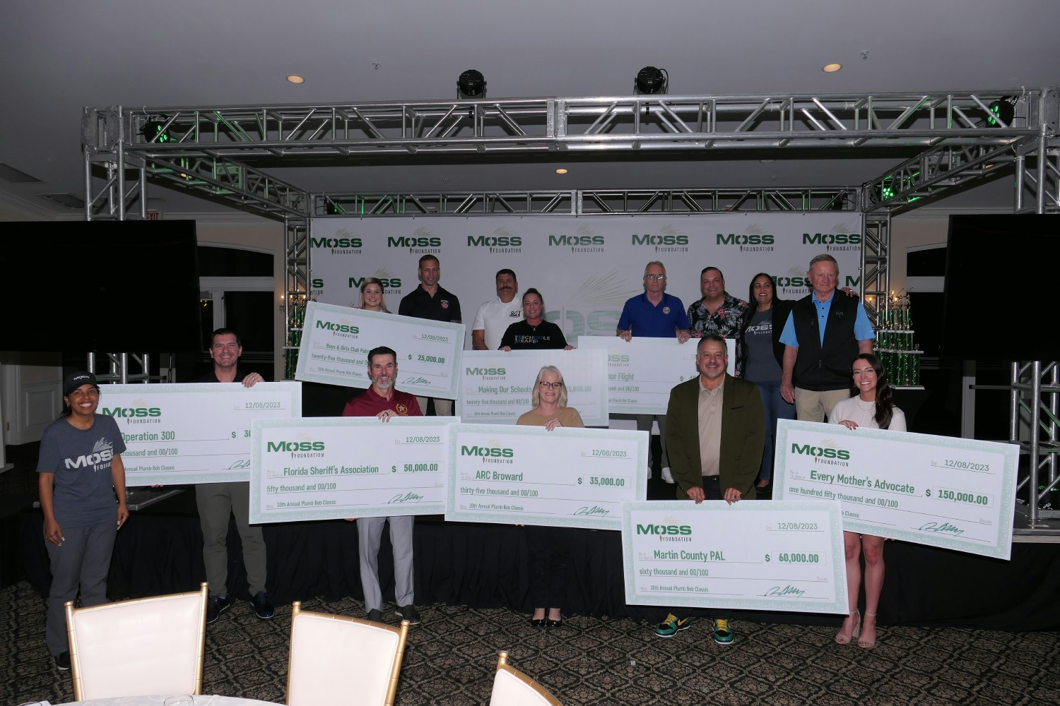 $415,000 was raised for eight non-profit organizations at the 10th Annual Plumb Bob Classic golf tournament. 