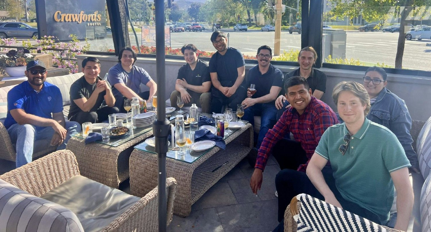 Harris Group's Thousand Oaks employees out for a social hour after work.