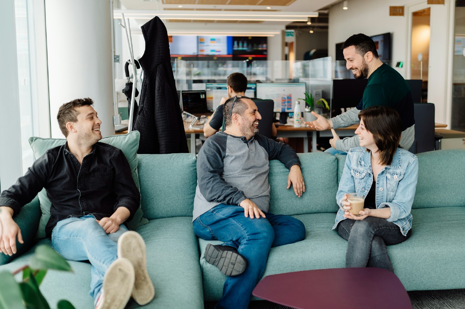 The monday.com team in Tel Aviv enjoying a break.