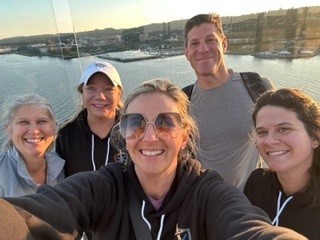 Colleagues spend time together for a walk along the Hudson before the annual meeting kicks off. 