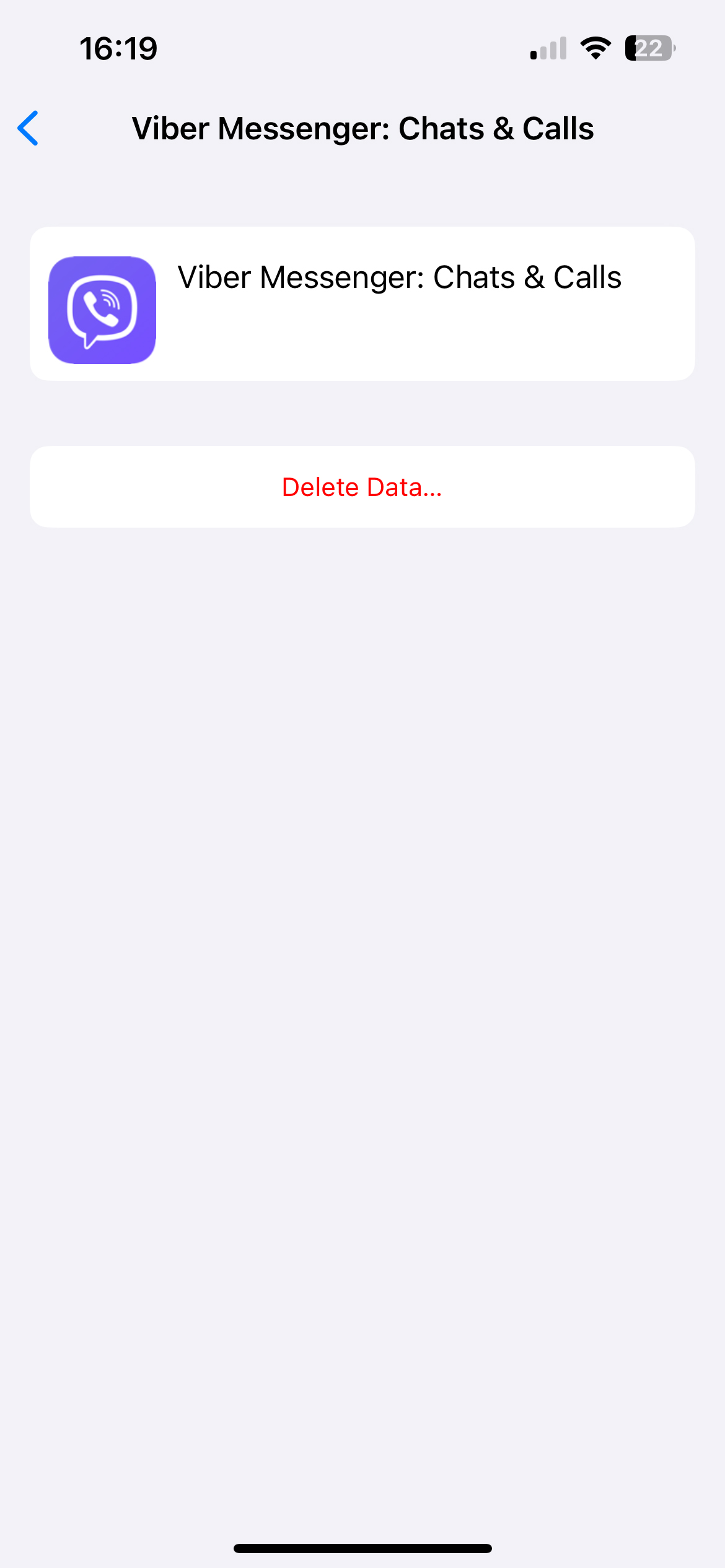 press Delete Data button