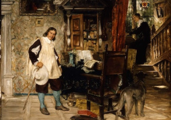 ‘Oliver Cromwell of Ely Visits Mr. John Milton’, by David Dalhoff Neal, 1883. Museum of Fine Arts, Boston. Public Domain.